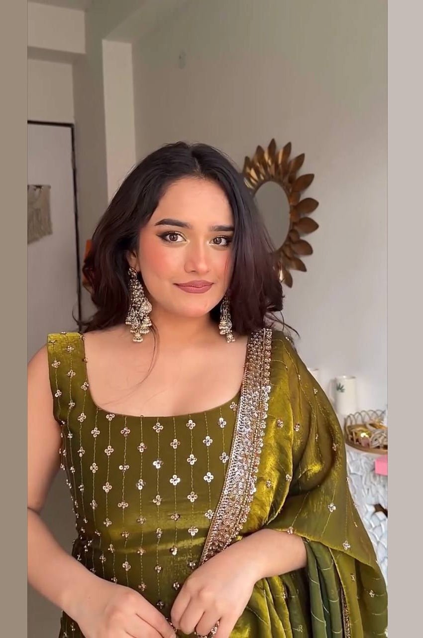 Mehndi Green Suit Set By Suratikart
